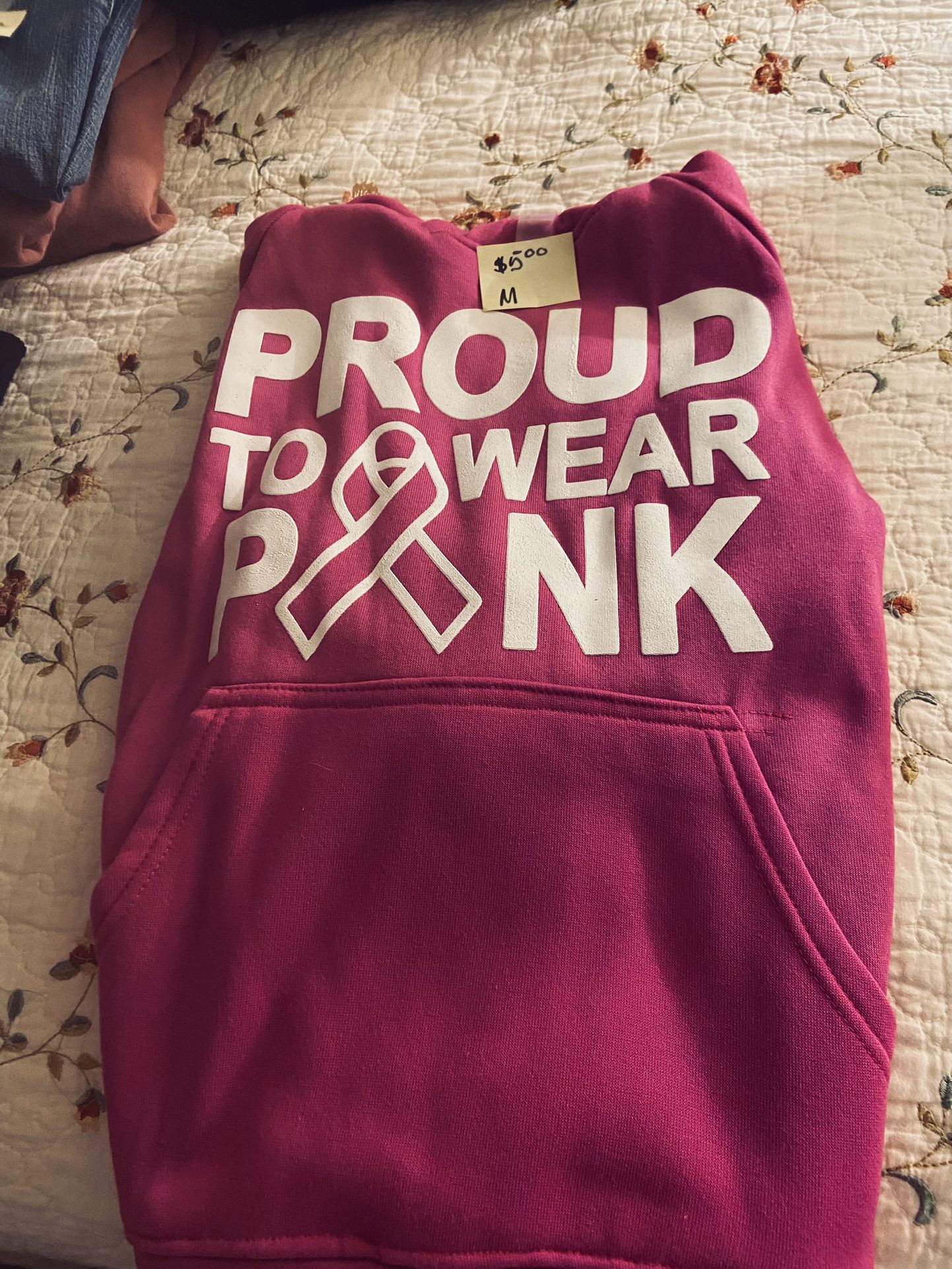 Women’s Pink Women’s Hoodie Breast Cancer Size M.   $5.00