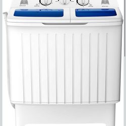 COSTWAY Portable Washing Machine, Twin Tub 20 Lbs Capacity, Compact Laundry Washer(12 Lbs) and Spinner(8 Lbs), Durable Design, Timer Control, Perfect 