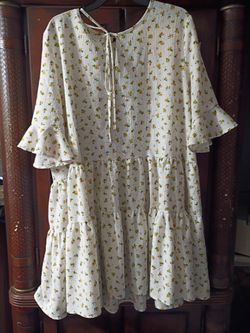 Hippie Gypsy Boho floral mini dress XL 1XL