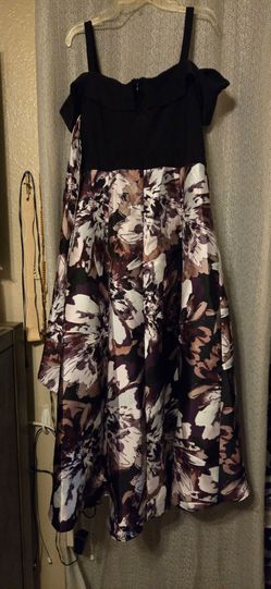 Black with purple flowers dress