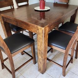 9 Piece Bar Height Dining Table w/leaf 