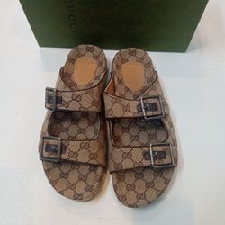 Brown Beige Monogram Men's Slippers 