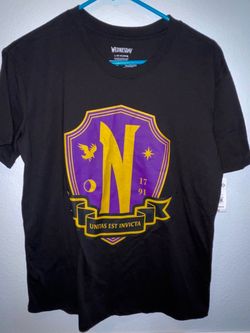 New Wednesday Juniors Girls Black T Shirt Size 11/13