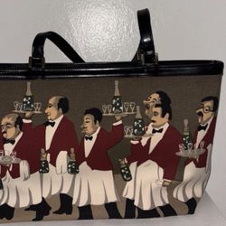 1990’s Vintage Handbag Waiters With Champagne Sequin/Beaded Double Handle MINT