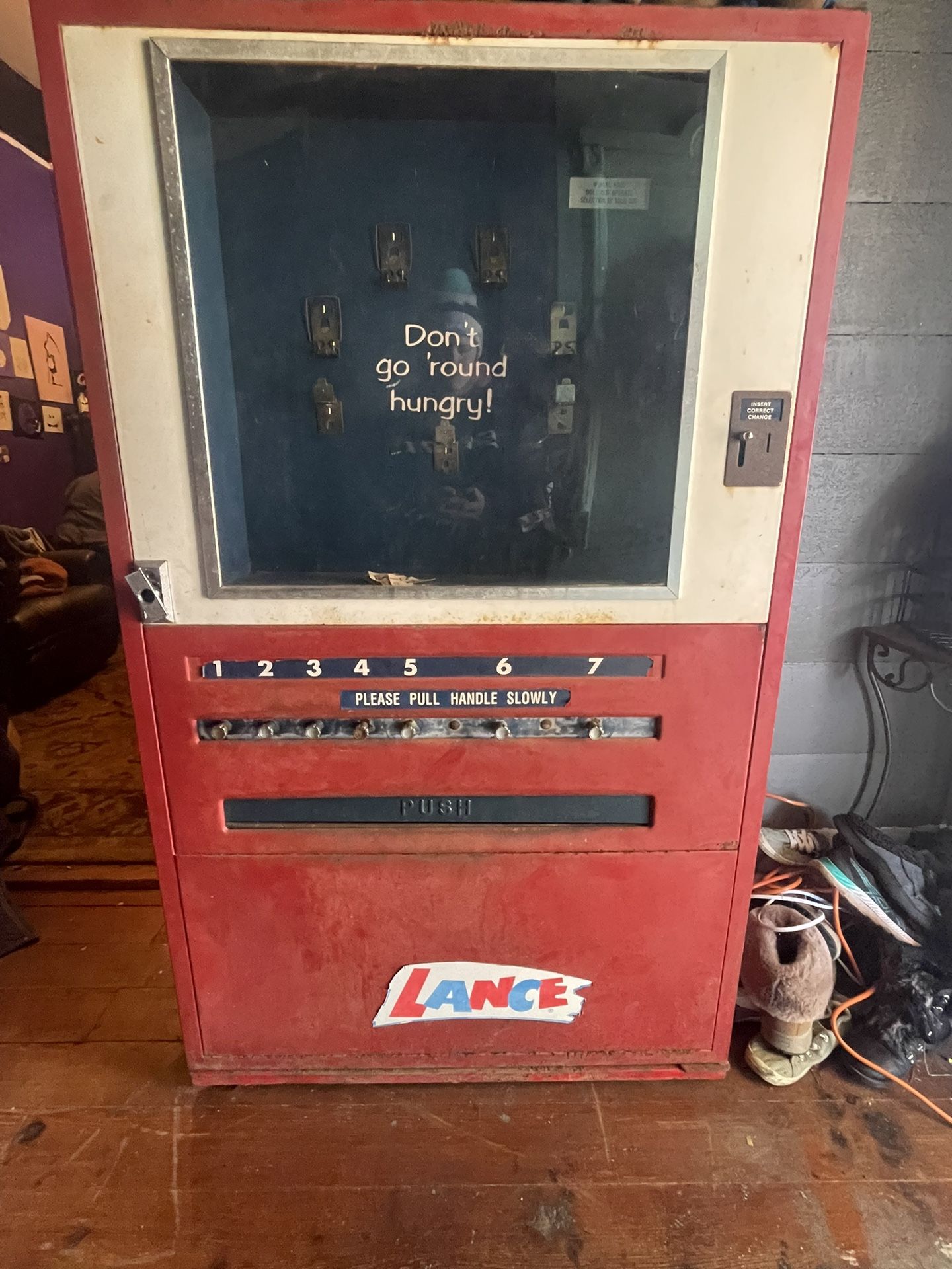 Antique Lance vending machine