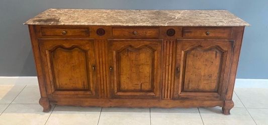 Wood Marble Top Sideboard Buffet