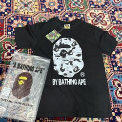 Black And Grey Camo Abc Bape T Shirt