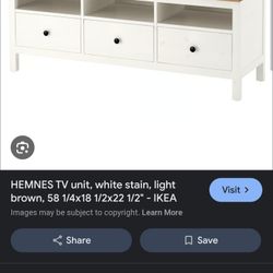 HEMNES TV unit, white stain, light brown, 58 1/4x18 1/2x22 1/2" - IKEA