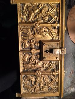 Brass Gothic Wedding Box-Signed