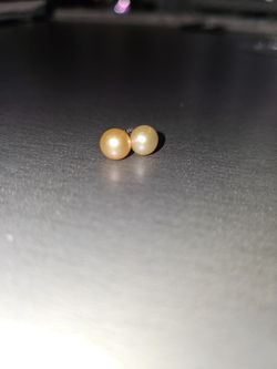 Orange Hue Real Freshwater Pearl Earrings