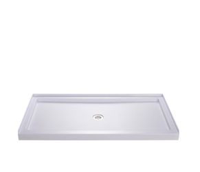 DreamLine SlimLine 34 In. D X 60 In. W X 2 3/4 In. H Center Drain Single Threshold Shower Base In White, DLT-1134600