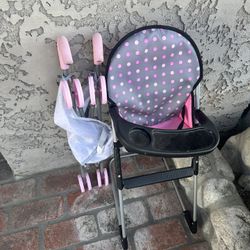 Toy Baby High chair and Stroller 
