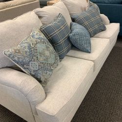 Soft Linen Sofa 👑 $39 Down Payment with Financing ⭐ 90 Days same as cash