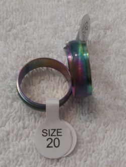 Stainless steel multi color and grayish blue rings