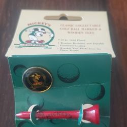 Disneyland Mickey's Golf Club Marker And Wooden Tee