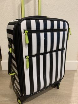 Black and cheap white striped luggage