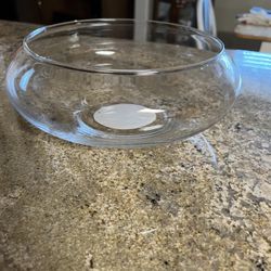 Clear Glass Bowl used for seashell decor 