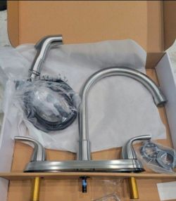 New Stainless Steel Kitchen Faucet With Side Sprayer. Also Available In Chrome. I have other styles available. Look at my profile