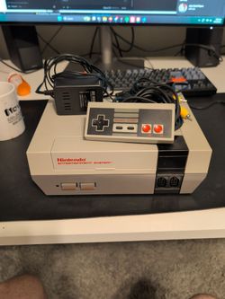 Nintendo NES with new 72 pin connector, cables and controller
