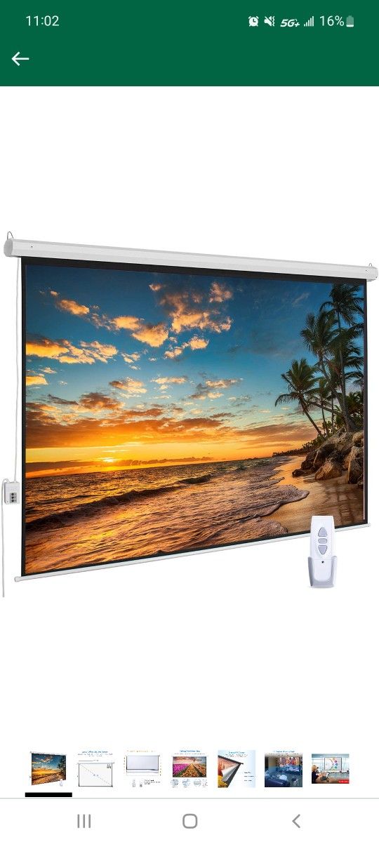 Auto Motorized Projector Screen with Remote Control, 120 inch, 4:3 Aspect Ratio, Wall/Ceiling Mounted Electric Movie Screen Wrinkle-Free, Great for Ho