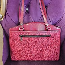 PATRICIA NASH RED LEATHER HANDBAG