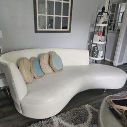 2. White Leaathe Couch For Sale