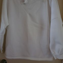 White Off The Shoulder Sweatshirt