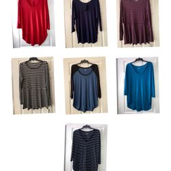 Ladies 3/4 Sleeve Tunic Tops