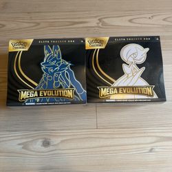 Set Of 2 Pokemon Mega Evolution Elite Trainer Boxes Lucario And Gardevoir ETBs
