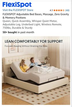 FlexiSpot Adjustable Bed Base (no matress)  – Queen
