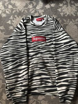 Supreme Box Logo Zebra Pattern Crewneck Size M