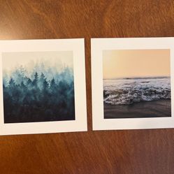 Ocean Wave Forest Art Prints 8” x 8”