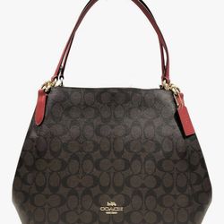 Coach Pebble Leather Hallie Shoulder Bag 