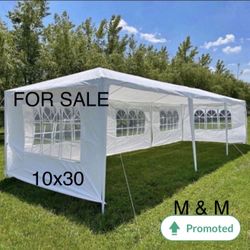 10x30 Canopy with Sidewalls and Windows, Outdoor Instant Canopy Tent for Parties