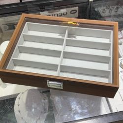 Wooden Jewelry Case With Glass Door
