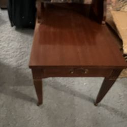 Vintage step wood, end tables with drawer