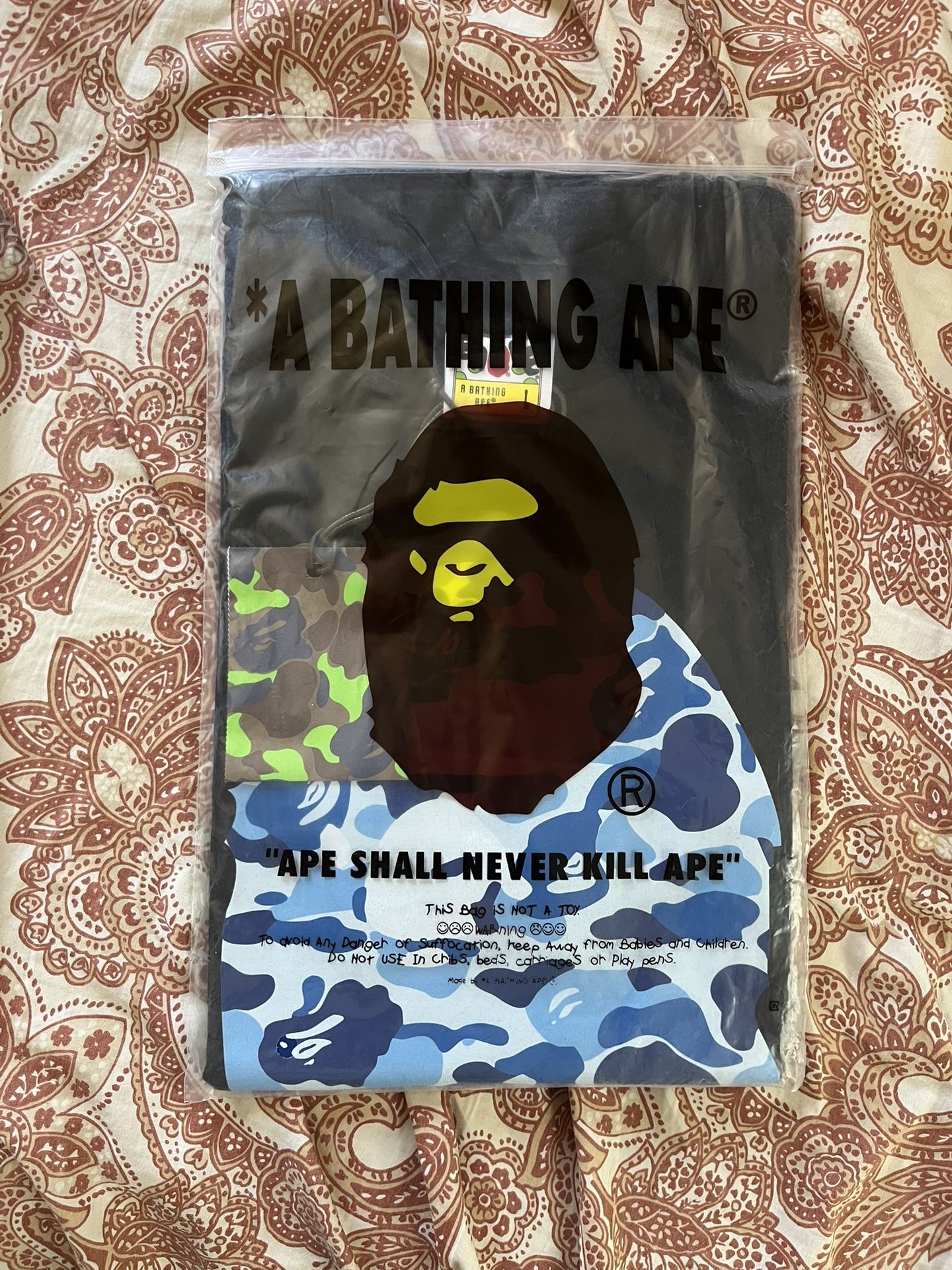 BAPE By Bathing Ape Blue Camo Shark Head Tee – Black (Limited Edition)