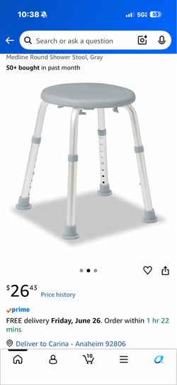 Shower safety-round bath stool