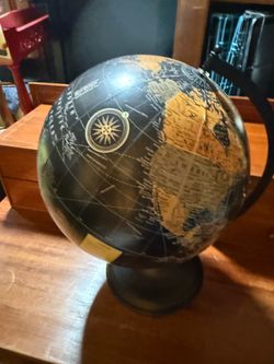 Vintage-Style Black & Gold Decorative Desk Globe | Nautical Office Decor20