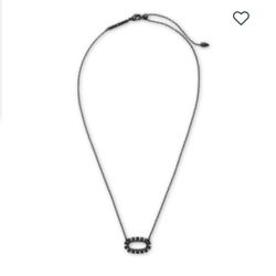 Kendra Scott Elisa Gunmetal Open Frame Pendant Necklace in Black Spinel