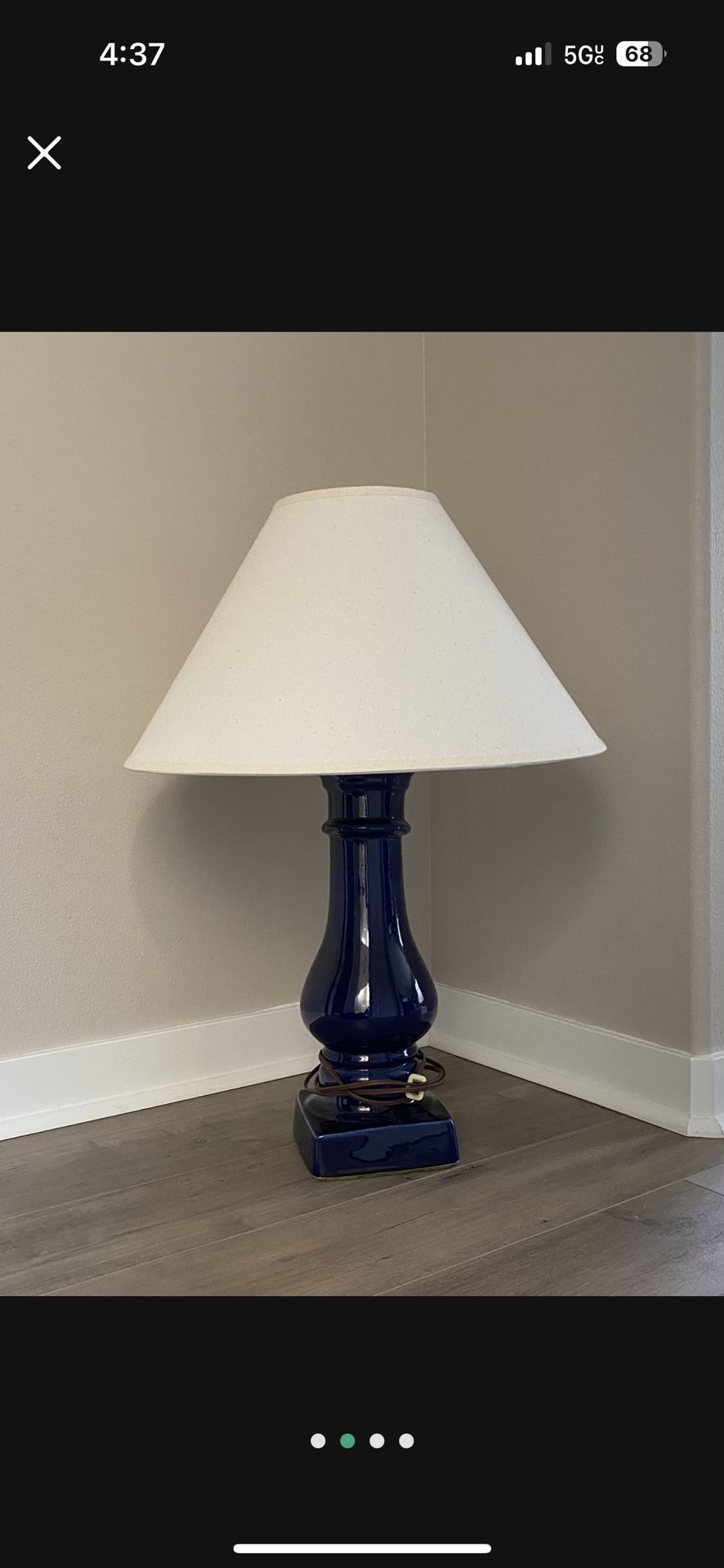 Antique Royal Blue Lamp
