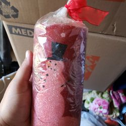 Red Snowman Candle