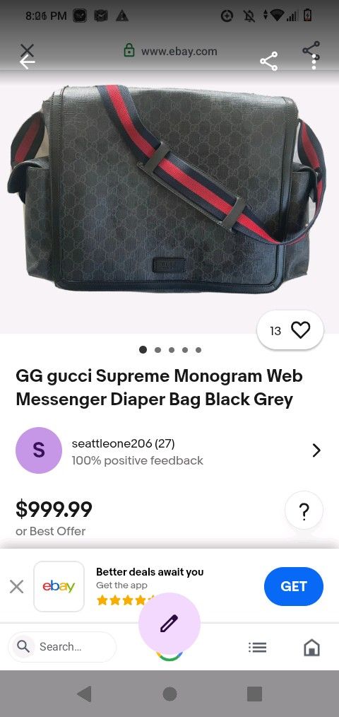 Gucci Diaper Bag