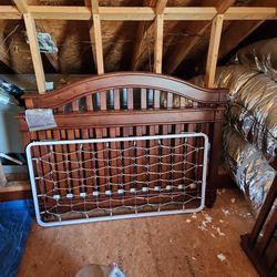Wooden Crib With Mattress