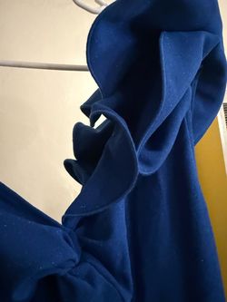 Royal Blue Ruffle One-Shoulder Dress