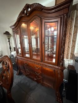Buffet Accent Cabinet with hutch and glass doors