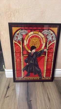 Harry Potter Stained Glass Style Framed Art Print