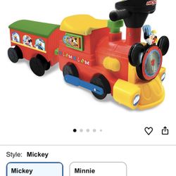 Kiddieland Disney Mickey Mouse 2-in-1 Battery-Powered Ride-On Choo-Choo Train | Mickey mouse Train For Toddlers