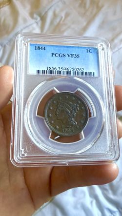 1844 Braided Hair Large Cent
