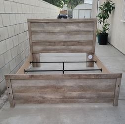 Queen panel bed frame